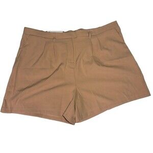 32 Degrees Cool Womens Pull On Shorts Orange XXL Pleated Stretch NWT